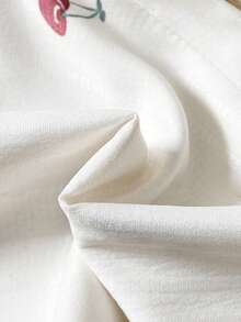 SHEIN 2件套女婴幼儿/新生儿0-3岁春夏休闲甜美日常度假条纹梭织无袖上衣和阔腿裤套装 - 杏色 - 查看 7