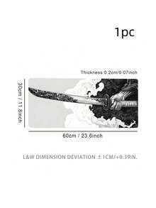 1pc Extra Large Samurai Sword Non-Slip Mouse Pad, Washable Gaming Desk Mat, Big Size Keyboard Pad, Gift Mouse Pad, Desk Protector, Study Pad, Multiple Sizes Available, Laptop Pad Back To School Gaming Mouse Pad Desk Accessories Office Supplies Office Office Desk Accessories Mousepad Mouse Pad For Desk - Katana - View 3