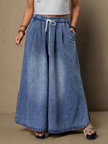 Freevana Quần jeans cỡ lớn màu trơn, quần jeans ống rộng cỡ lớn, quần denim ống rộng dáng suông, quần jeans cạp chun có dây rút, quần jeans ống rộng dài 9/10, quần denim màu sáng, quần jeans đa năng công sở & du lịch, quần jeans hẹn hò & trà chiều, quần jeans hẹn hò, quần jeans trà chiều, quần jeans ống rộng đi nghỉ mát, quần jeans ống rộng đi nghỉ mát, hẹn hò mùa xuân hè, hẹn hò mùa xuân hè, quần jeans ống rộng kiểu nghỉ dưỡng, quần jeans đi nghỉ mát mùa xuân hè, quần denim thường ngày kiểu thành thị, quần jeans kiểu du lịch thành phố, quần jeans kiểu du lịch thành phố, quần jeans kiểu du lịch thành phố, quần jeans nghỉ xuân, quần jeans nghỉ xuân, quần jeans du lịch, quần jeans ống rộng đi nghỉ mát & thường ngày, quần jeans ống rộng kiểu boho hẹn hò, mùa hè, lễ hội, bãi biển, tiệc tùng, tiệc tùng thanh lịch, đi chơi - Màu xanh lam - Xem 3