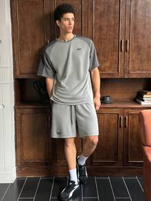 SWAVVY Men's Contrast Color Short Sleeve T-Shirt And Shorts Set Men Summer Sweatsuit Men's Co Ord Set Short Men Two Pieces Casual Short Sets - Black - View 5