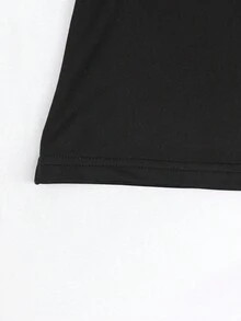 GlowEve Women's Solid Color Minimalist Daily Wear Halter Lace Camisole - Black - View 5