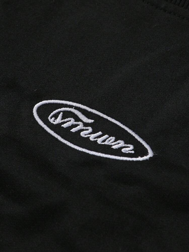 Rundhals-T-Shirt mit weißer Paspelierung