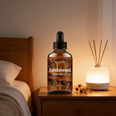 1pc/30ml Sandalwood Essential Oil Has A Natural Woody Aroma And Is Ideal For Use In Electronic Devices, Home Furnishings, Scented Candles, Air Purifiers, And Car Diffusers.