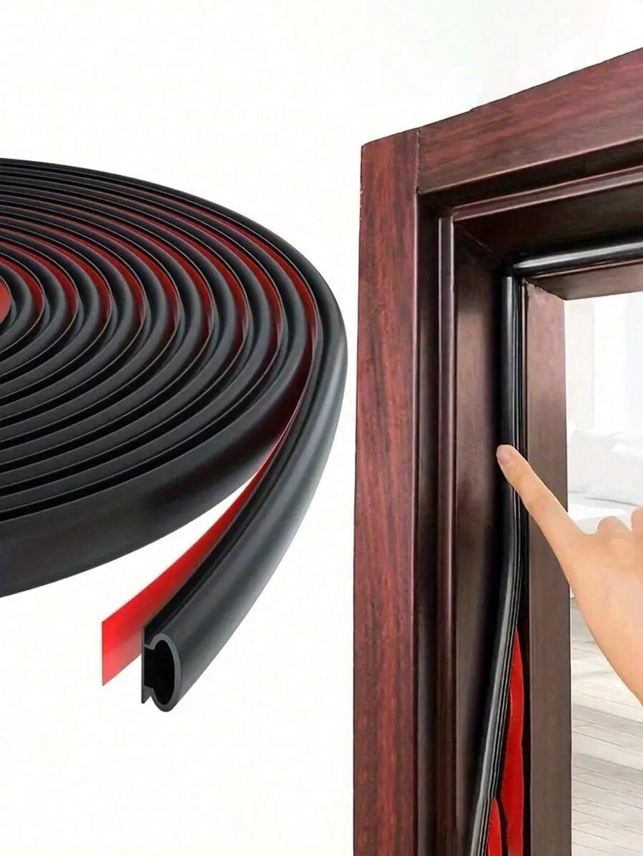 1pc Anti-Wind & Soundproof Self-Adhesive Weather Stripping For Security Door,Stickers,Wall Decal, Vinyl Decal For Home Decorations,Spring Decoration Items Refresh Your Home,Rama Decoration Stickers,Door Sealing Strip - Multicolor - View 1