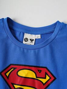 SUPERMAN X SHEIN Đầm lưới phối màu tương phản, kiểu dáng thường ngày, dành cho bé gái tuổi teen. - Nhiều màu - Xem 7