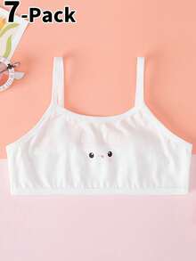 7pcs Girls Minimalist Unicorn Print Cotton Camisole Underwear Set - Multicolor - View 4