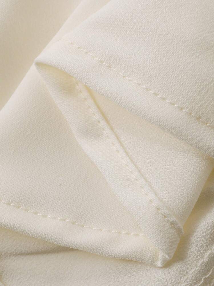 Women's Fashion Casual Square Neck Pleated Long Sleeve Blouse Babydoll Top