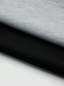 Sweetra 纯色简约露肩宽松舒适短袖长袖卫衣 - 黑色 - 查看 5