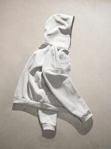 AXEPEAK Sudadera con capucha de forro polar casual con bordado de letras para hombres, otoño - Albaricoque - Ver 5