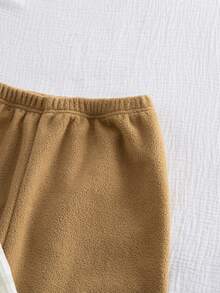 Girls' Plaid Fluffy Cardigan Cozy Pajama Set - Khaki - View 7