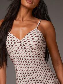 Athîral Vestido mini de mujer casual con estampado floral y geométrico - Multicolor - Ver 2