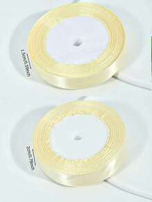 1 Roll 22meters, Beige Packaging Ribbon Bow, Color Ribbon, Polyester Satin Ribbon, Gift Box Silk Ribbon, Jacquard Woven Ribbon - Beige - View 4