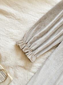 Vintaside Kids Girls' Spring/Autumn Lace Collar Long Sleeve Elegant & Simple Dress, Suitable For Parties, Travel, Vacation, Or Casual Daily Wear - Khaki - View 5