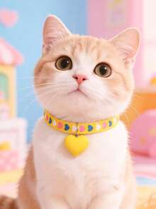 PETSIN 1 Piece Pet Love Bell Collar Adjustable Neck Size Cat Collar Dog Collar Pet Accessories Pet Supplies - Multicolor - View 23