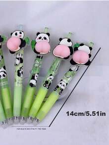 1PC/3Pcs Random Cute Panda Stress Relief Squeeze Toy Ballpoint Pen, Adorable High-Quality Student Signature Pen - Multicolor - View 3
