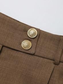 Franclia Women's Casual Khaki Straight Leg Wide Leg Suit Pants, Suitable For Spring/Summer Commuting And Outings