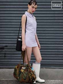 COUREZ 无袖拉链高科技上衣/女士夏季服装夏季上衣 Y2K 街头服饰可爱复古