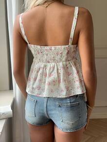 CovetEZ Women's Floral Print Camisole Top - Pink - View 2