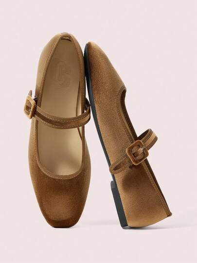 CUCCOO DOLLMOD Zapatos planos rojos y lindos para mujer, de estilo minimalista y casual para uso diario