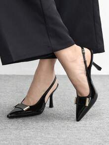 CUCCOO BIZCHIC كعب عالي أنيق للنساء مزين بالمعدن، مناسب للاستخدام اليومي والموضة