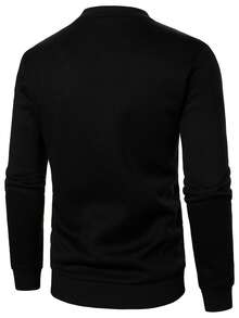 OTTIMOZO Suéter casual de cuello redondo de manga larga con contraste de color para hombres, sudadera de manga larga, camiseta de manga larga, jersey de hombre a rayas de manga larga - Multicolor - Ver 2