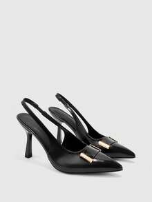 CUCCOO BIZCHIC كعب عالي أنيق للنساء مزين بالمعدن، مناسب للاستخدام اليومي والموضة