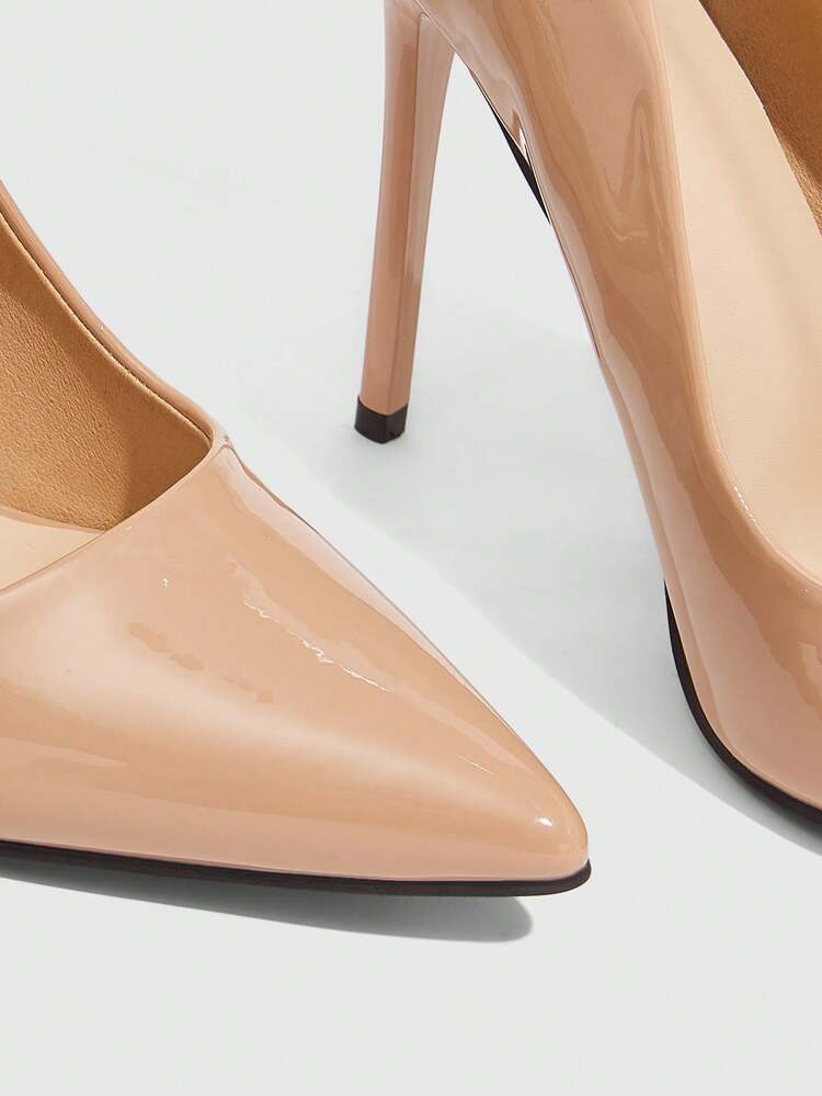 CUCCOO SZL Pointed Toe Stiletto High Heel Shoes, Apricot Color, Fashionable Minimalist Sexy For Evening Party, Date, Black Color Women's Pumps For Christmas Spring Shoes