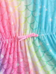 SHEIN Áo khoác ngoài in họa tiết ombre thời trang dành cho cô gái trẻ, thích hợp cho bãi biển, hồ bơi và tiệc tùng. - Nhiều màu - Xem 3