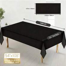 6 Pieces Elegant Disposable Black Tablecloth, Machine Woven, Perfect For Weddings, Bridal Showers, Birthdays, And General Gatherings. Easy To Clean Indoor Plastic Cover - Multicolor - View 5