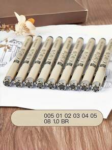 3/5/7/9 Pieces Fine Line Pen Set 12 Pcs Black Ink Archival Micron Pens Various Nib Sizes For Writing Drawing Sketching Journaling Bullet Diary Office School Art Supplies Study Stationery Gift - Multicolor - View 6