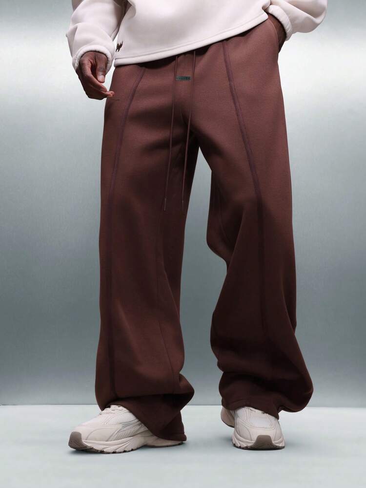 PLAYBOY X SUMWON Drop Crotch Wide Leg Sweatpants With Text Detail