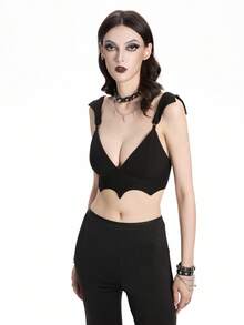 Breakform Women's Fashion Gothic Style Bat Wing Adjustable Strap Camisole Vest - Black - View 4