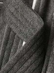 1件华夫格白色浴袍，成人男女通用浴袍，春夏浴袍，家居浴袍，吸水性强，速干，宽松版型，浴室用品，家居用品 - 深灰色 - 查看 5