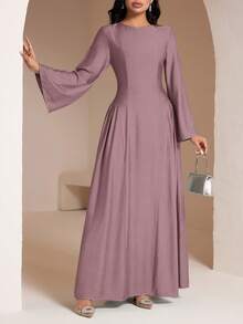 Veilorie Đầm màu xanh bạc hà cho nữ, có dây buộc phía sau, thích hợp cho mùa hè. - Màu Lilac Tím - Xem 4