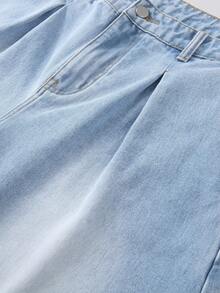 Manfinity Hypemode Jeans casuales y versátiles con bolsillos y pliegues, de corte relajado para hombres - Lavado ligero - Ver 3