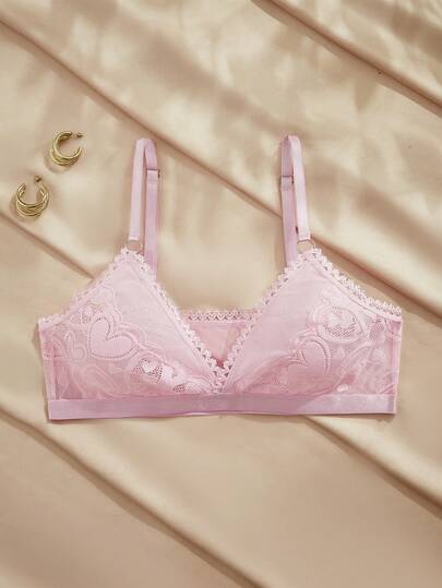 Charlaine Comfortable Sexy Lace Heart Charming Romantic Women's Bra