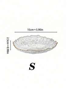 1 pieza Tazón de frutas de vidrio de alta calidad con textura de iceberg en estilo minimalista vintage, plato para aperitivos, decoración del hogar, plato sofisticado para ensaladas y aperitivos para la sala de estar - Multicolor - Ver 10