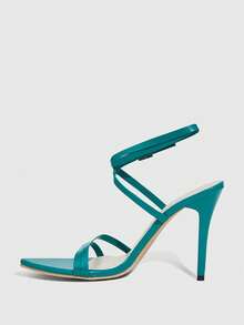 CUCCOO SZL Sandalias de tacón para mujer - Verde - Ver 9