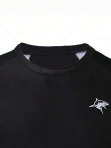 Manfinity KASUA Men's Letter Print Ombre Long Sleeve Rash Guard Swimwear Top - Multicolor - View 5