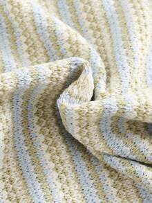 SHEIN Vintaside Kids 男婴春季休闲宽松短袖POLO领提花针织POLO衫+提花针织宽松短裤POLO套装，适合日常或休闲度假场合 - 綠色 - 查看 5