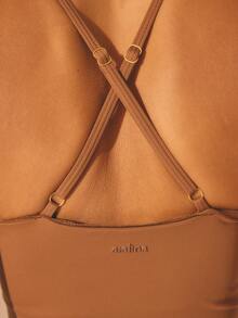 Aralina Leisurewear V Neck Cross Back Detail Tank Active Workout Top