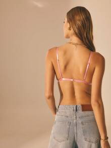 Aralina Women's Intimates Mesh And Picot Trim Cute Valentined Day Bralette - Pink - View 2