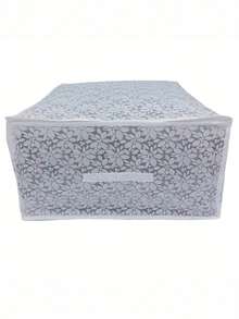 1pc Floral Pattern Closet Storage Bag, Large Waterproof Foldable Quilt Storage Bag For Home Decorations Decor Festival Decor Room Decor Home Decor Bed Room Decor Bedroom, Organizer, Home Storage, For White T-Shirt Women, Black Pants Women, Ladies Winter Clothes, Dress, Winter Clothes For Ladies - White - View 3