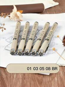 3/5/7/9 Pieces Fine Line Pen Set 12 Pcs Black Ink Archival Micron Pens Various Nib Sizes For Writing Drawing Sketching Journaling Bullet Diary Office School Art Supplies Study Stationery Gift - Multicolor - View 10