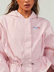 Athîral Women's Casual Pink Long Sleeve Printed Hooded Sports Jacket - Pink - View 4