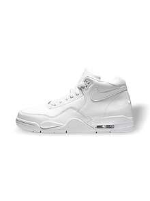 Nike Flight Legacy 男士篮球鞋 透气轻便吸汗弹性好 纯色Logo 易于清洗 多功能运动户外学校 白色 BQ4212-101 - 白色 - 查看 1