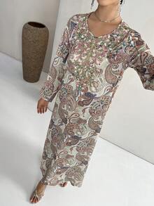 Yasmyna Women's Paisley Print Arabic Style Dress - Multicolor - View 2