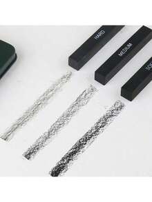 10/12/19/27 素描铅笔套装，专业艺术炭笔绘画套装，素描和人体素描便携式铁盒套装，不含炭笔，不含木柄 - 素描鐵盒裝 - 查看 8