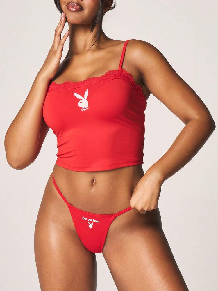 Missguided x Playboy Multi Pack String Thong Underwear Set With Bunny Logo Print Minimal Coverage Intimate Lingerie Collection For Valentine