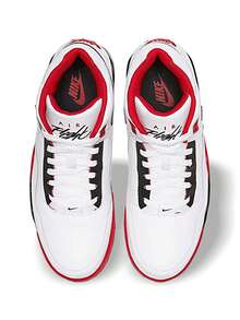 Nike Flight Legacy 男士篮球鞋 透气轻便吸汗 弹性好 标志纯色 易洗 多功能 运动户外 学校 白色 黑色 红色 BQ4212-100 - 白色/黑色/紅色 - 查看 4